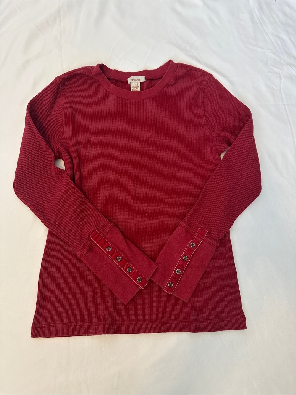 Sundance Thermal Waffle Knit Top sz Large